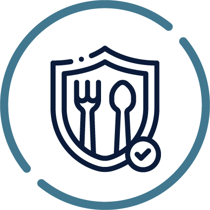 icon shield utensils food safety